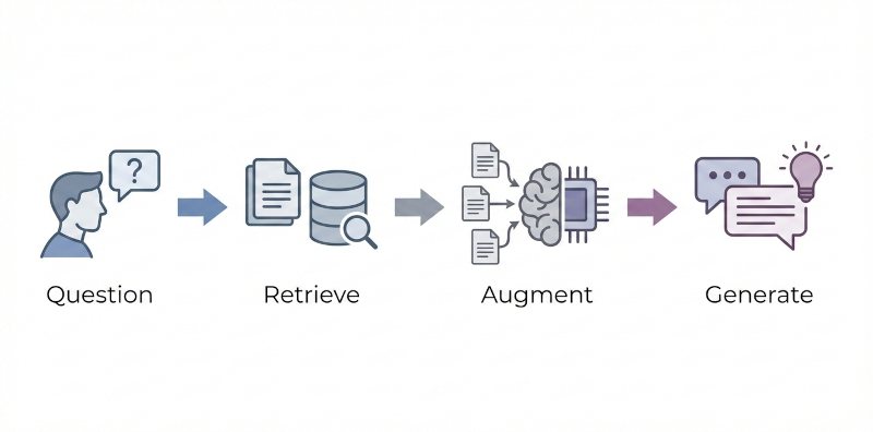 RAG (Retrieval-Augmented Generation) flow diagram