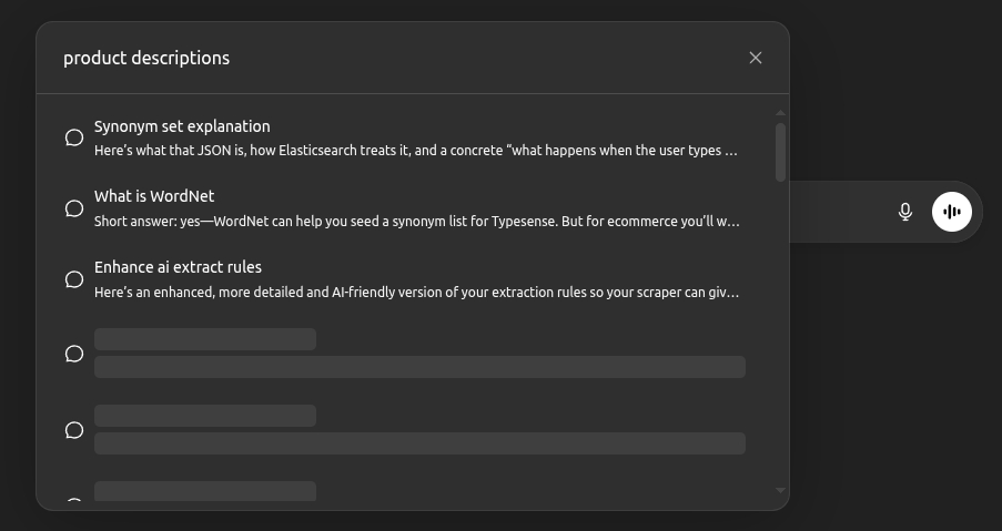 ChatGPT history conversation preview