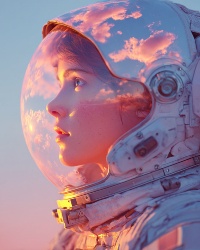 Lady in spacesuit