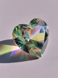 Crystal heart gemstone