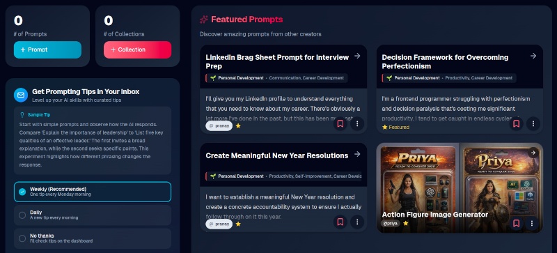 Gud Prompt dashboard interface
