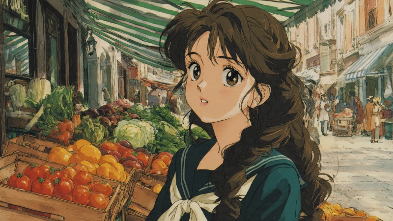 Retro anime art style