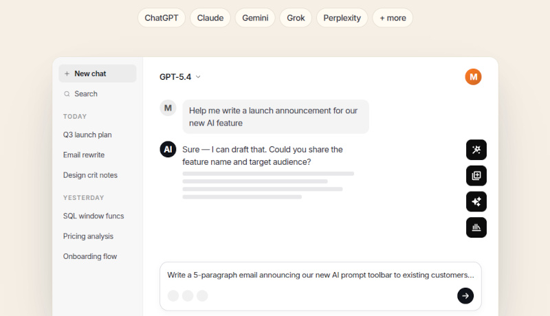 SpacePrompts Chrome extension interface