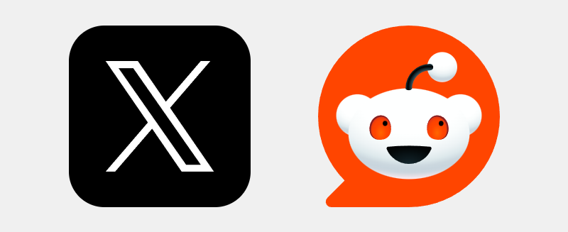 Twitter and Reddit logos